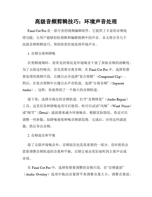 高级音频剪辑技巧 环境声音处理