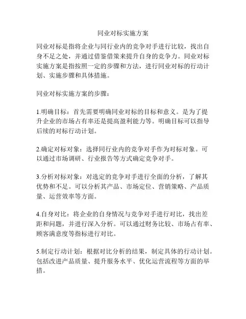 同业对标实施方案