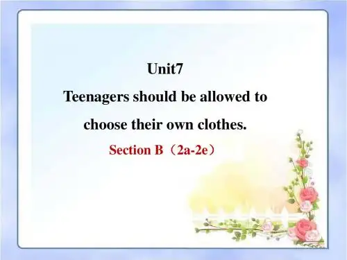 九年级英语Unit7__SectionB(2a-2e)精品课件
