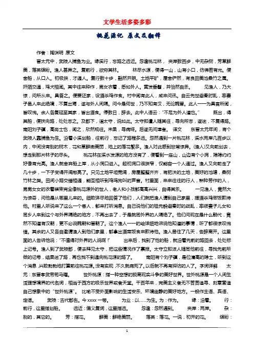 桃花源记 原文及翻译