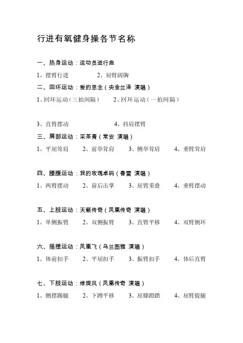 行进有氧健身操及佳木斯操各节名称各节名称[指南]