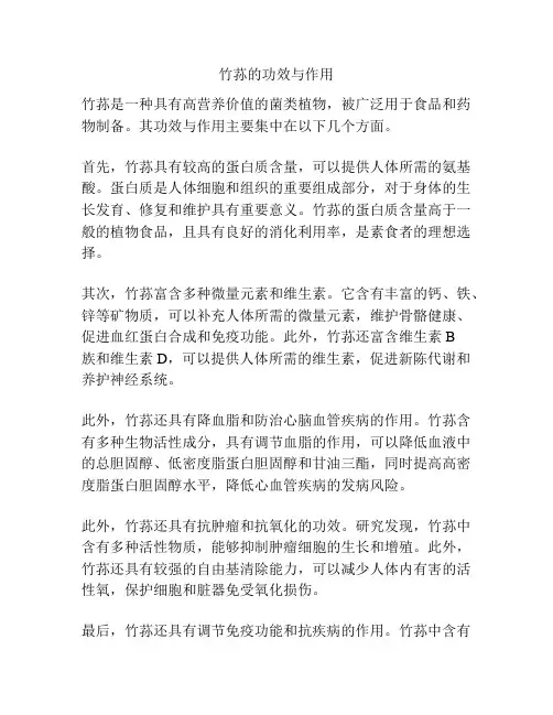 竹荪的功效与作用