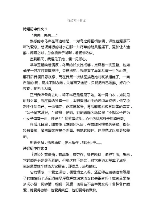 诗经初中作文