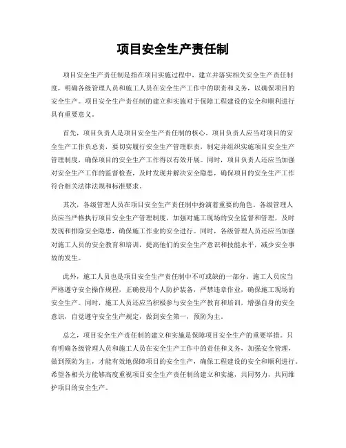 项目安全生产责任制
