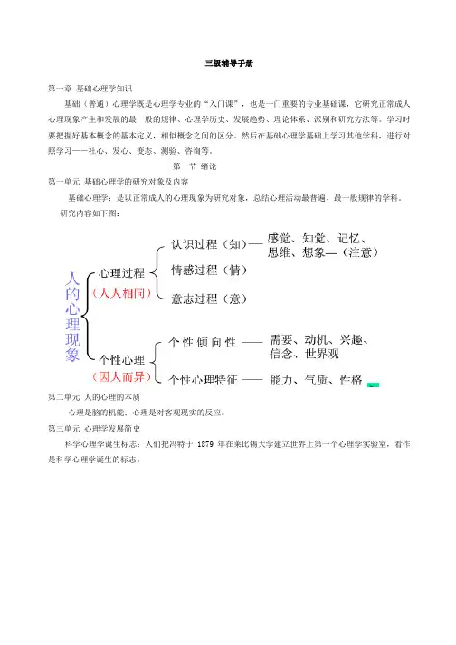 三级心理咨询师辅导手册(培训教材)