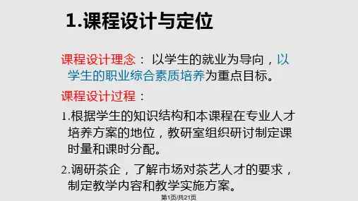 茶艺技能说课PPT课件