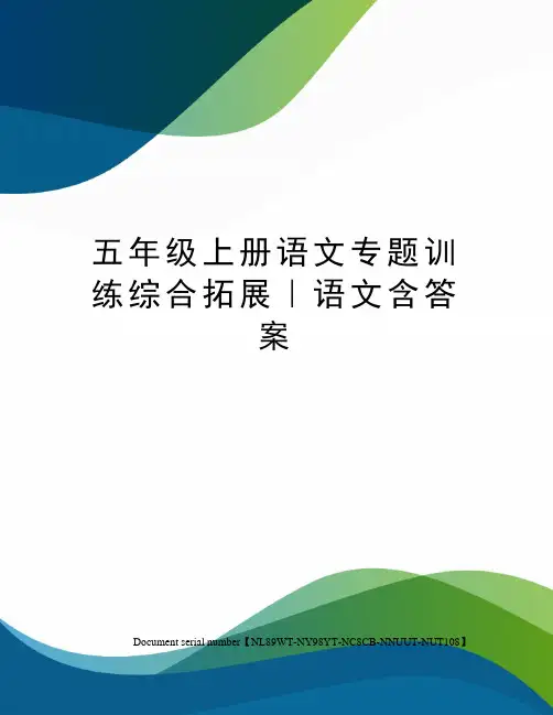 五年级上册语文专题训练综合拓展｜语文含答案完整版