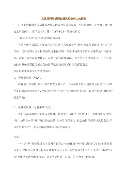 文丘里阀和蝶阀在通风柜控制上的区别