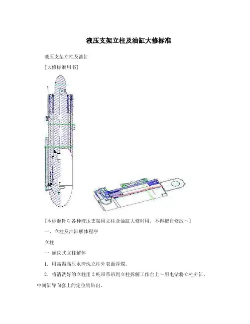 液压支架立柱及油缸大修标准