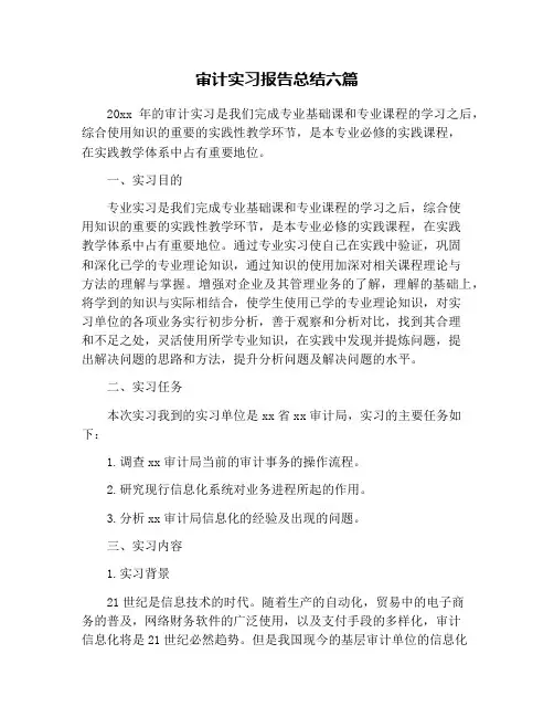 审计实习报告总结六篇
