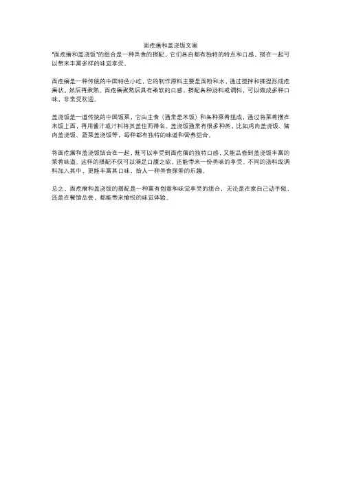面疙瘩和盖浇饭文案