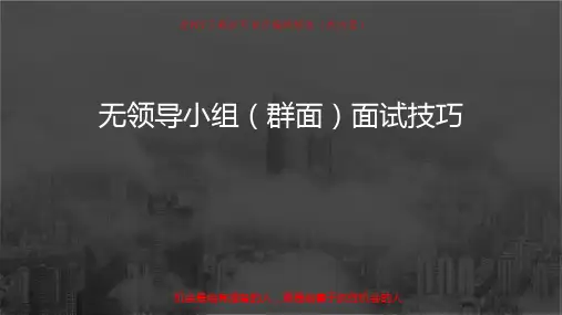 群面无领导小组面试技巧PPT培训课件