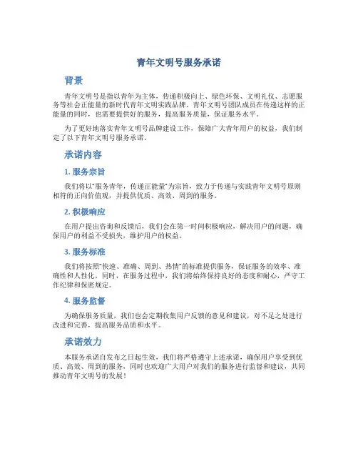 青年文明号服务承诺