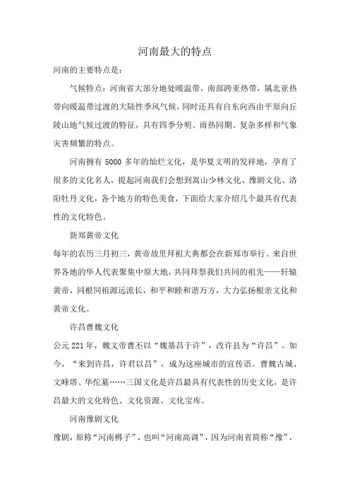 河南最大的特点