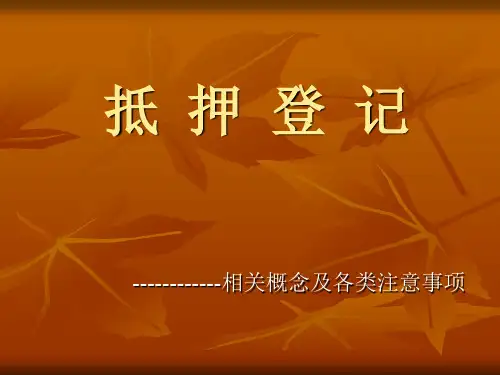 动 产 抵 押 登 记 课 件