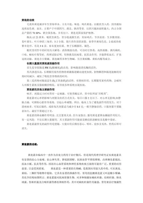 黄连的功效