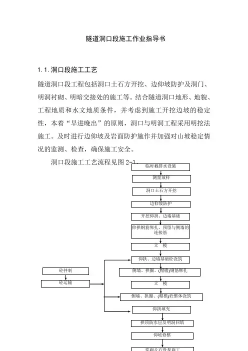 隧道洞口段施工作业指导书
