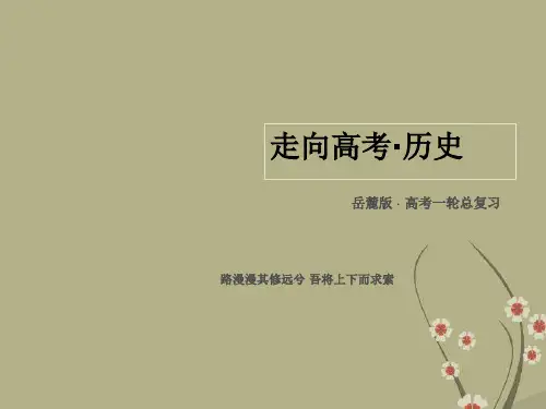 【走向高考】高考历史一轮总复习 第1讲 第一次世界大战与凡尔赛 华盛顿体系课件 岳麓版选修3