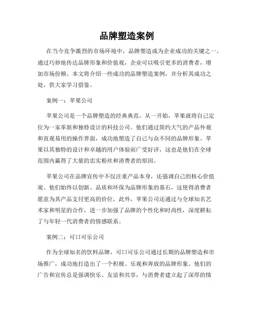 品牌塑造案例