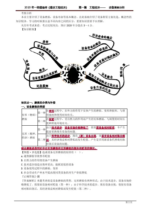 一建《建设工程经济》讲义：设备更新分析1051