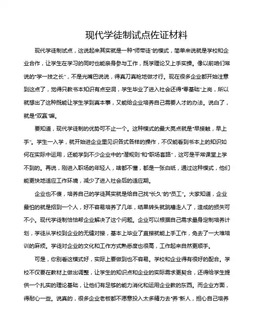 现代学徒制试点佐证材料