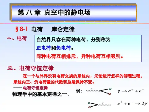大学物理    第8章 真空中的静电场