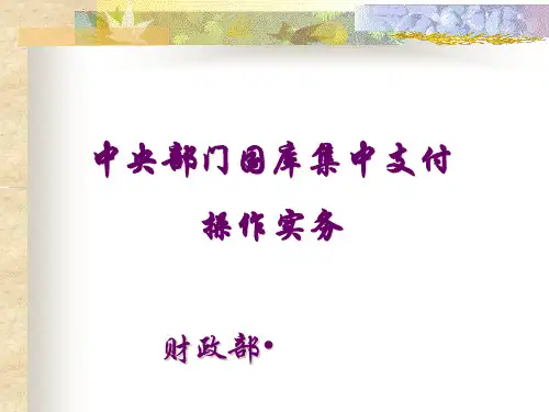 中央部门国库集中支付操作实务(ppt 71页)