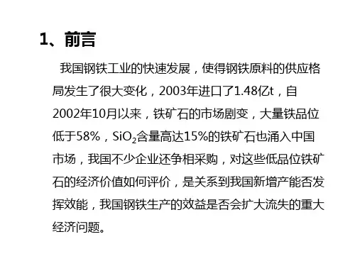 论国内外铁矿石品位的价值
