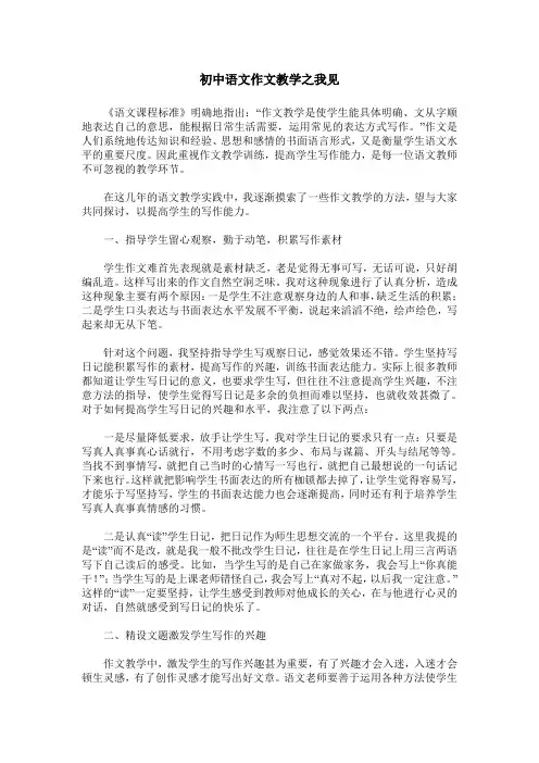 初中语文作文教学之我见