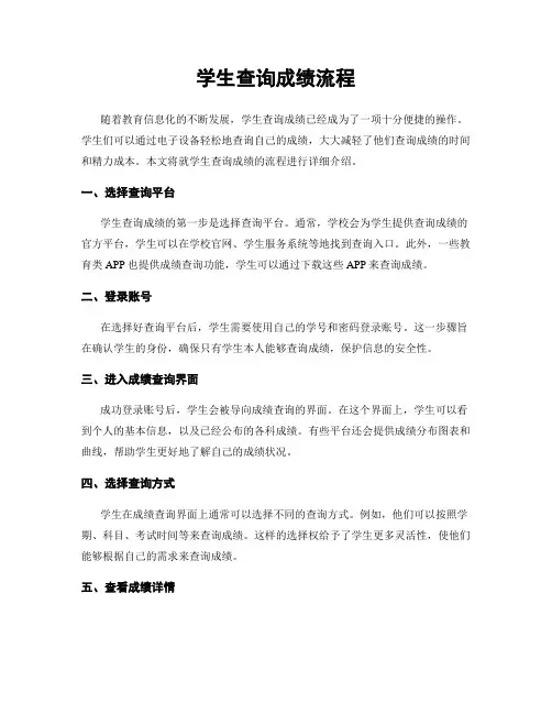 学生查询成绩流程