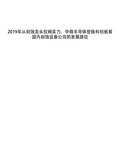 2019年从刻蚀龙头拉姆实力、中微半导体登陆科创板看国内刻蚀设备公司的发展路径