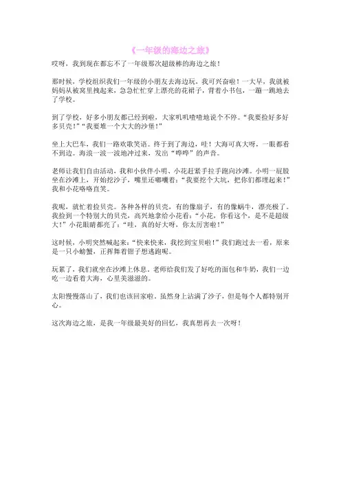 《一年级的海边之旅》