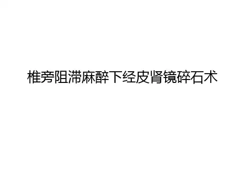 椎旁阻滞麻醉下经皮肾镜碎石术
