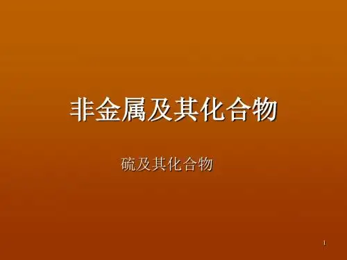 硫及其化合物的性质ppt课件