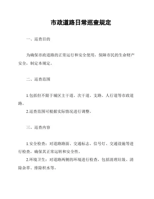 市政道路日常巡查规定