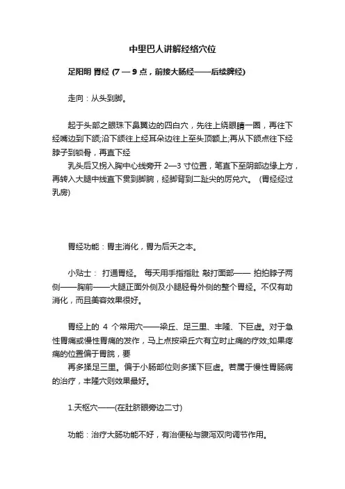 中里巴人讲解经络穴位