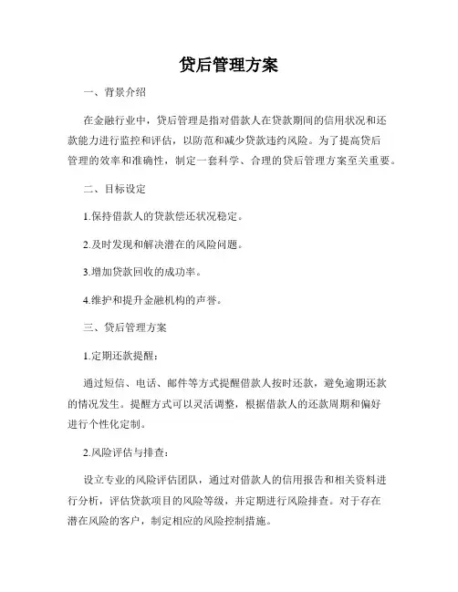 贷后管理方案