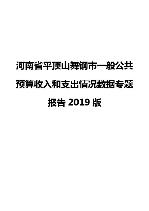 河南省平顶山舞钢市一般公共预算收入和支出情况数据专题报告2019版