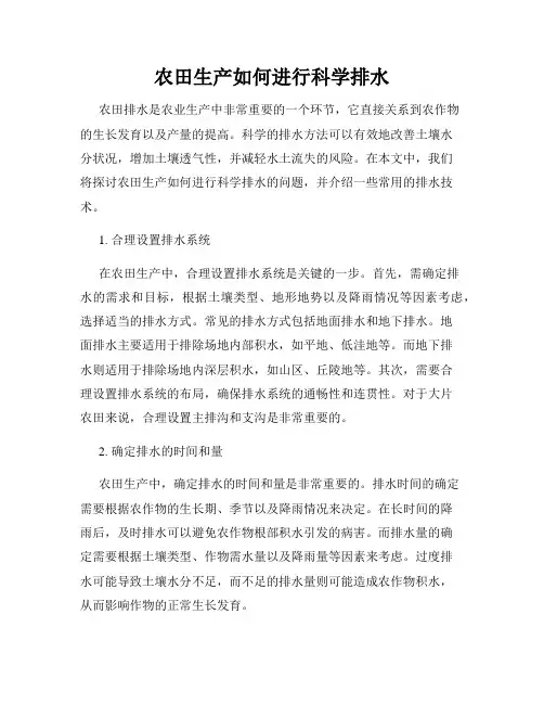 农田生产如何进行科学排水