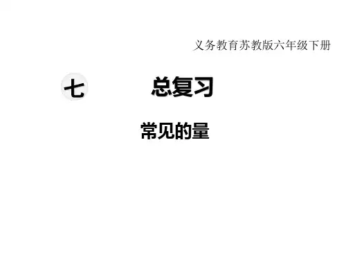 苏教版六年级下册数学教学课件第七单元  总复习1-第4课时    常见的量