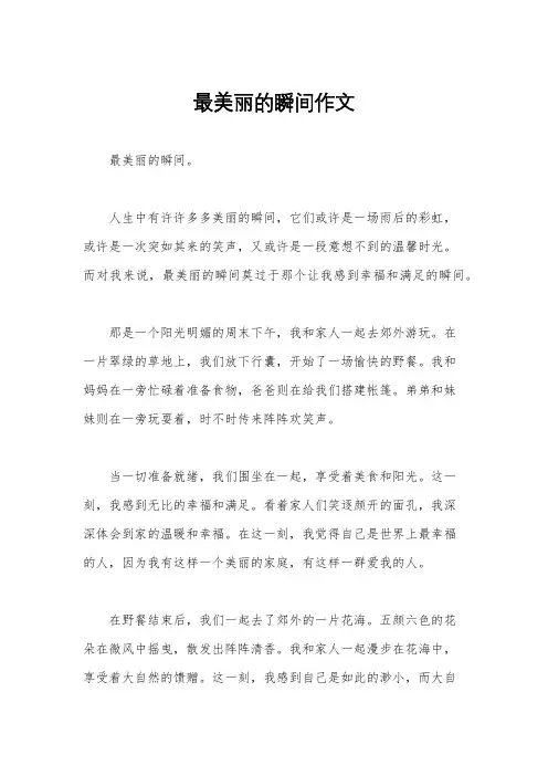最美丽的瞬间作文
