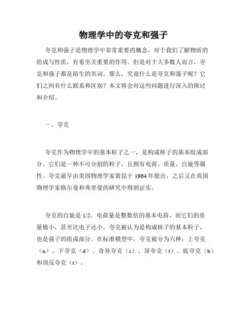 物理学中的夸克和强子