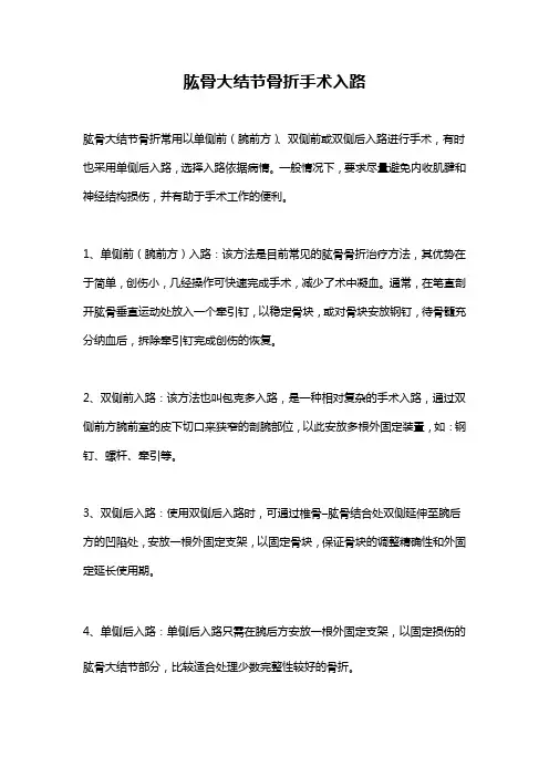 肱骨大结节骨折手术入路
