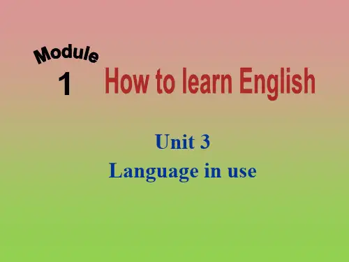 外研版八年级英语上册课件Module1Unit3Languageinuse(共31张PPT)