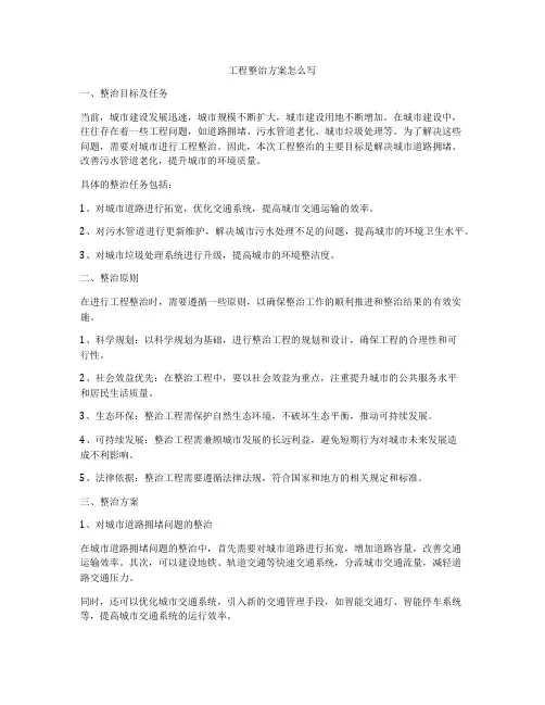 工程整治方案怎么写