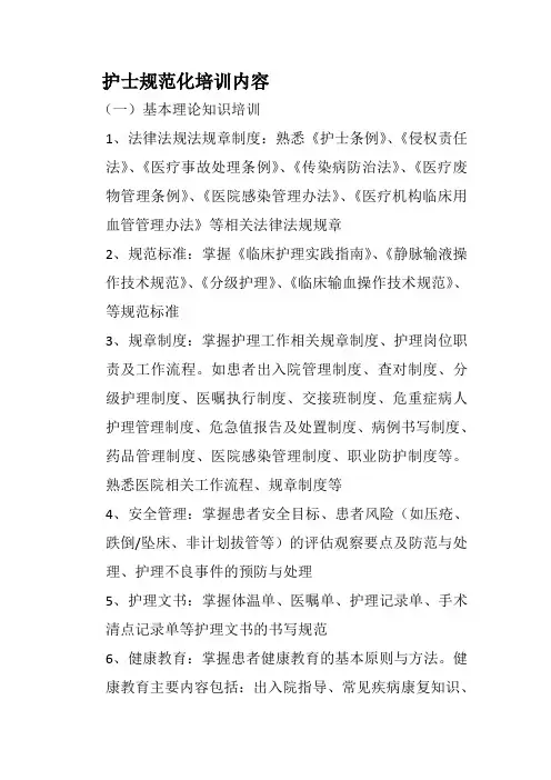 护士规范化培训内容