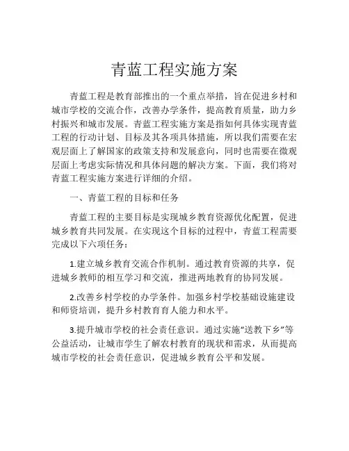 青蓝工程实施方案