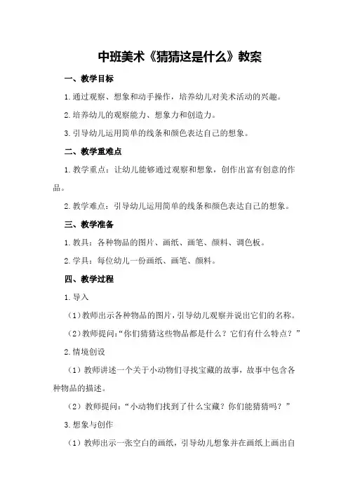 中班美术《猜猜这是什么》教案