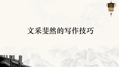2024届高考作文复习：文采斐然的写作技巧+课件