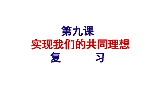 九年级政治实现我们的共同理想1